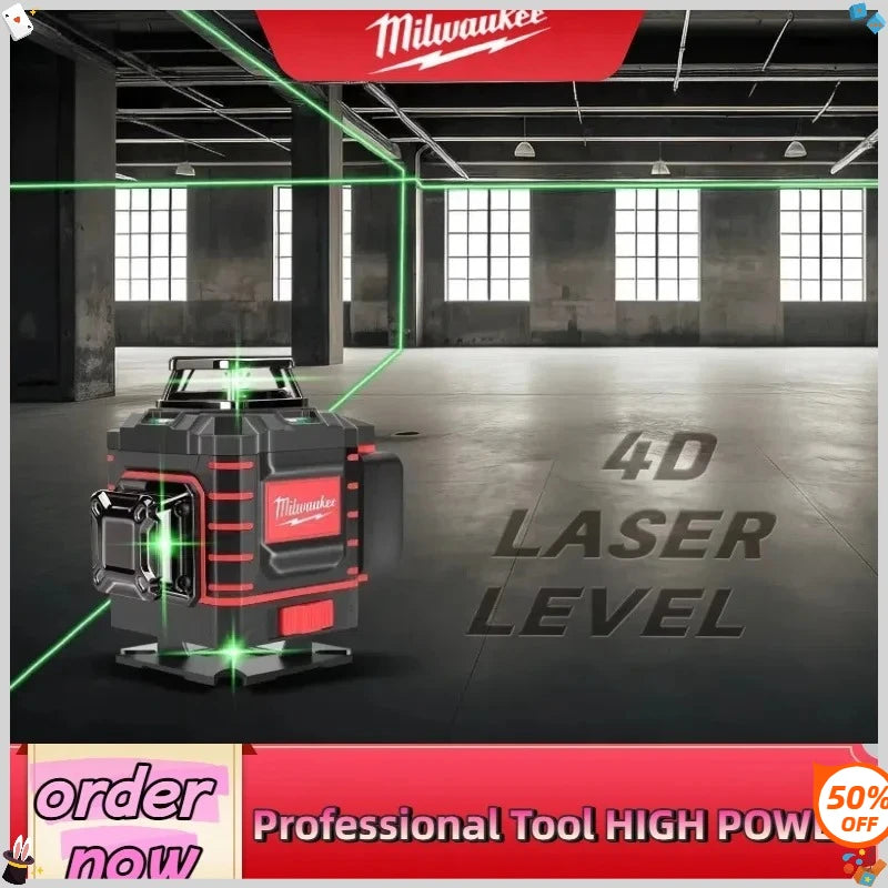 Milwaukee 4.2V 360 Degree Vertical Laser Level Green Beam 16 Lines Self-leveling