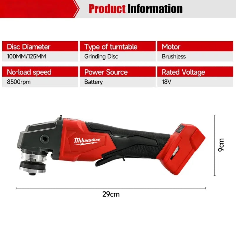 Milwaukee Angle Grinder Brushless  with Milwaukee 18V Battery